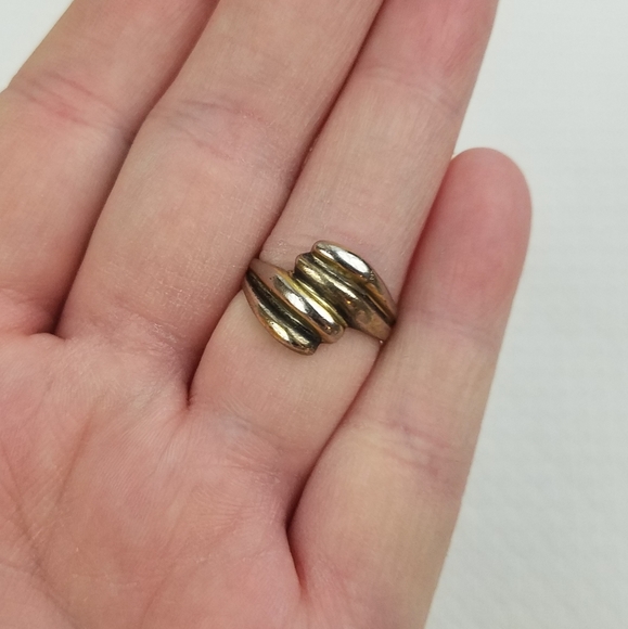 925 Stamped Sterling SILVER Vintage Look Wrap Ring - Picture 3 of 8